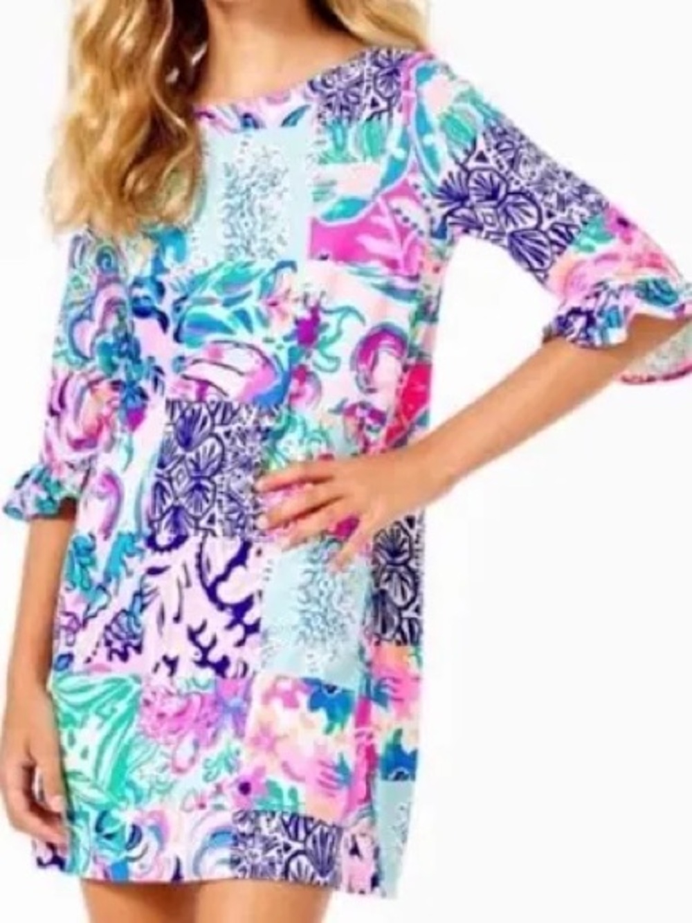 Lilly Pulitzer Little Girls Sophia Dress Size Small (6-7) “Patch to Match”